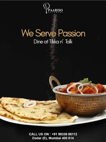 We serve passion on a plate. This delicious Tikka Masala, served in a traditional copper bowl with fresh naan, is a testament to our love for authentic Indian flavors.