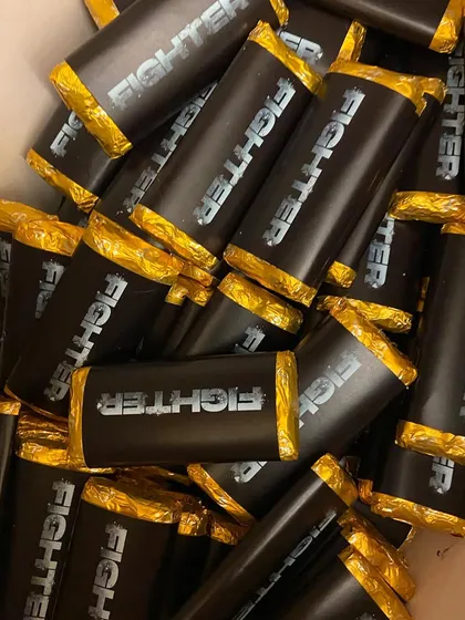 Custom-wrapped chocolates for the 'Fighter' movie team, a small but thoughtful touch for a large-scale production.