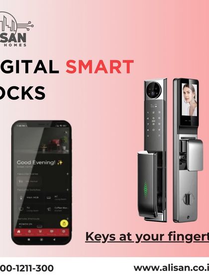 Your keys are now at your fingertips. This graphic showcases our digital smart lock with video capabilities, which can be fully controlled and managed through the intuitive interface on your smartphone.