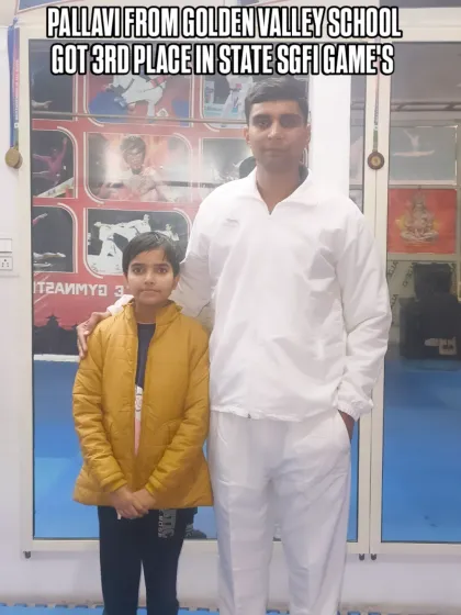Pallavi from Golden Valley School earned 3rd place in the State SGFI Games. Her achievement is a testament to her discipline.