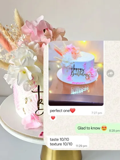This floral birthday cake received a perfect 10/10 for both taste and texture from the client. It's a joy to know the cakes are loved inside and out.