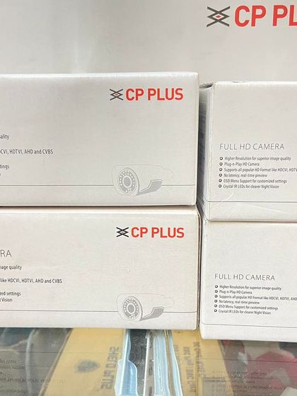 A fresh stock of CP Plus Full HD cameras, ready for installation. We are direct suppliers, so you get the best price and original products with a 2-year warranty.