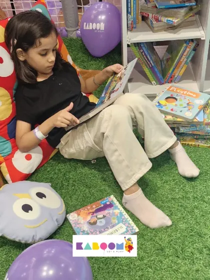 A quiet moment with a good book. We offer a space for both active and calm play.
