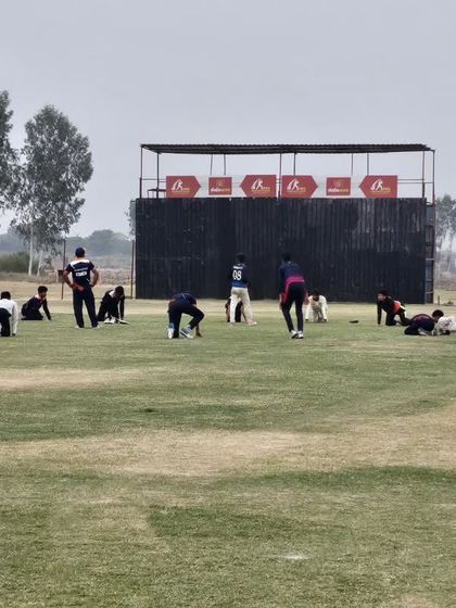A full view of the cool-down session in progress. We teach our players the importance of discipline in all aspects of their training, including recovery.