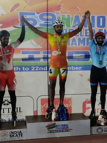 On top of the podium at the 59th National Roller Skating Championship. There is no better feeling than this.