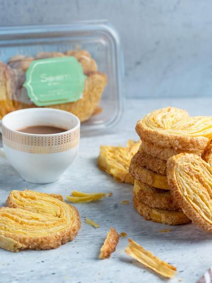 Layers of golden, flaky goodness. My Palmiers are a delicate balance of crisp, light texture and just a touch of sweetness, elevating your tea-time experience.