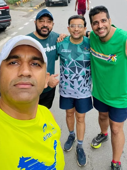 A selfie celebrating a member's 50th birthday. He is a true inspiration to our entire fraternity.