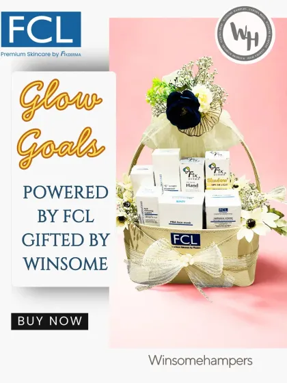 This 'Glow Goals' hamper, powered by FCL Skincare, is a perfect example of a high-value corporate gift that focuses on self-care and wellness.