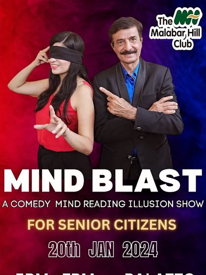 A poster for a special "Mind Blast" show we did for senior citizens at the Malabar Hill Club. It was a fantastic afternoon of comedy and mentalism.