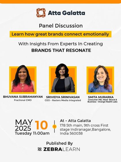 Poster for a panel discussion on emotional branding, based on a marketing book.