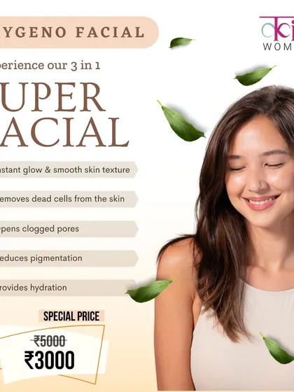 Experience our 3-in-1 super facial. The OxyGeneo treatment provides an instant glow, removes dead cells, opens clogged pores, reduces pigmentation, and provides deep hydration, all in one session.