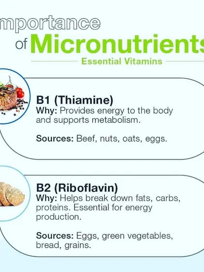 Understanding micronutrients is key to a healthy diet. This guide explains the role of essential vitamins like B1 (Thiamine) and B2 (Riboflavin) in energy production.