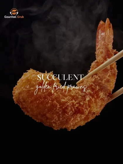 For seafood lovers, my succulent golden fried prawns are a must-try. They are perfectly crispy on the outside and juicy on the inside, making for an indulgent bite.