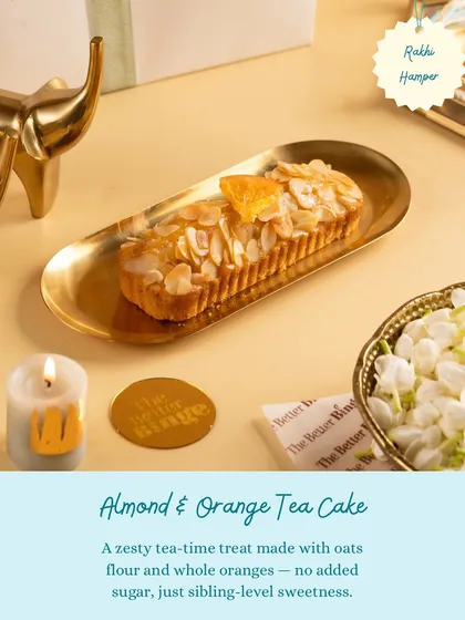 Our Almond & Orange Tea Cake is a zesty treat made with oats flour and whole oranges. No added sugar, just sibling-level sweetness.