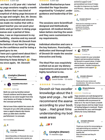 The best part of my work is seeing the positive changes in my clients' lives. These are just a few of the messages and reviews I've received. From improved flexibility and stamina to better management of health conditions, their success stories are my biggest motivation.