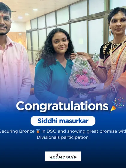 Siddhi Masurkar showing great promise by securing a Bronze medal in DSO and participating in Divisionals. This is just the beginning for her.