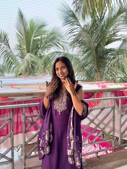Enjoying the outdoor setting during my mehendi ceremony.