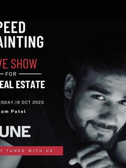 Poster for a live speed painting show in Pune for SP Real Estate (Shapoorji Pallonji).