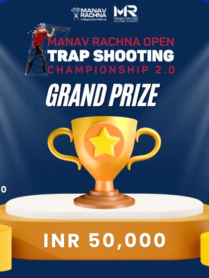 An announcement of the grand prizes for our Open Trap Shooting Championship 2.0, showcasing the significant rewards we offer to attract and celebrate top talent.