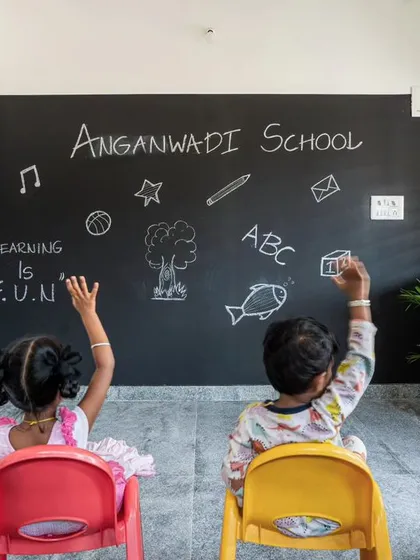 These images further detail the thoughtful design of the Anganwadi school, from the playful interactions on the stairs to the calm, well-lit interiors. Each photo highlights my commitment to creating spaces that are not just buildings, but nurturing environments for growth and community.