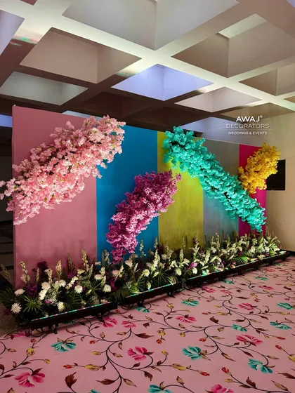 The full photo wall, a perfect backdrop for guests to capture memories of the event.
