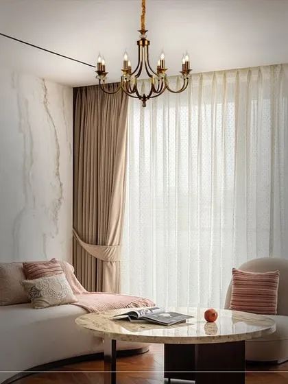 This image shows the same classic chandelier as in ID 37, emphasizing its role in creating a harmonious and luxurious living space. It's a testament to how exceptional artistry meets the finest materials.