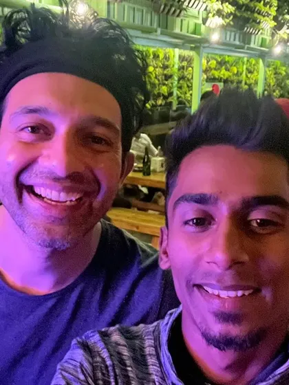 With the one and only Martin D'Souza. His vibe is always on top, and it's inspiring to connect with legends in the industry.