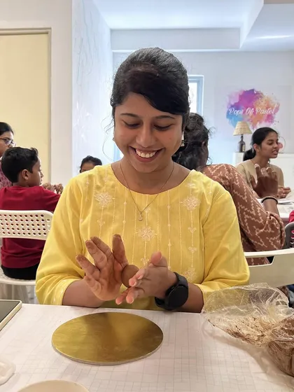 This smile says it all. My workshops are designed to be joyful and relaxing, allowing everyone to get lost in the creative process. Whether it's with clay, paint, or ink, the goal is to provide a space for fun and self-expression, away from the daily grind.