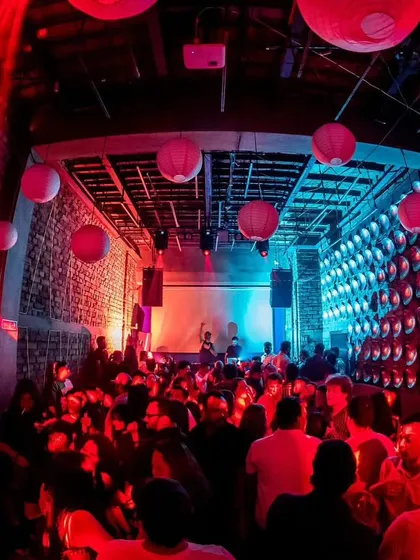 Another view of the unique atmosphere at Roxy, with paper lanterns adding to the decor. It is a venue with a lot of character.