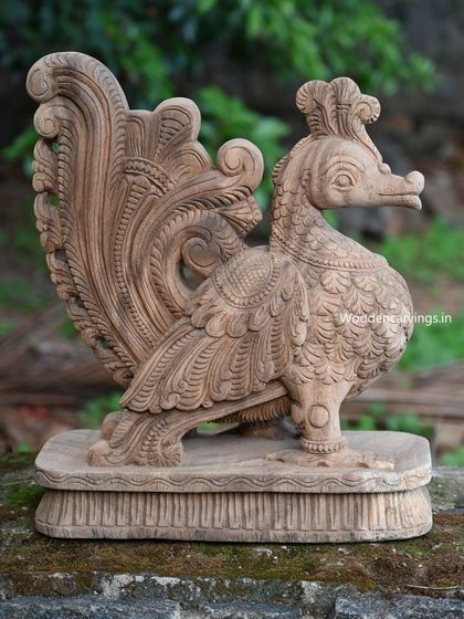 A side view of the 19-inch Hamsa, showing the elegant flow of its tail feathers.