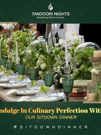 For more intimate and formal affairs, we design elegant sit-down dinners. This setup, with its lush floral arrangements and refined tableware, showcases our commitment to creating an atmosphere of culinary perfection.