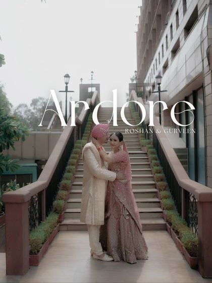 A romantic portrait of Roshan and Gurveen on a bridge, the title 'Ardore' perfectly capturing the passion and love between them.