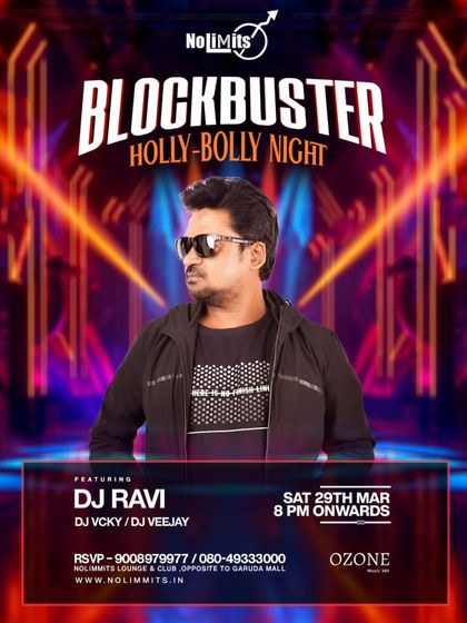 The main poster for the 'Blockbuster Holly-Bolly Night'.