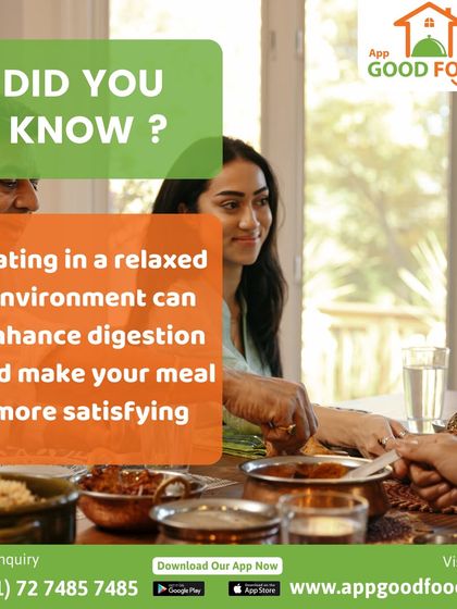 Eating in a relaxed environment can enhance digestion and make your meal more satisfying. We deliver the food so you can create the perfect, calm setting.