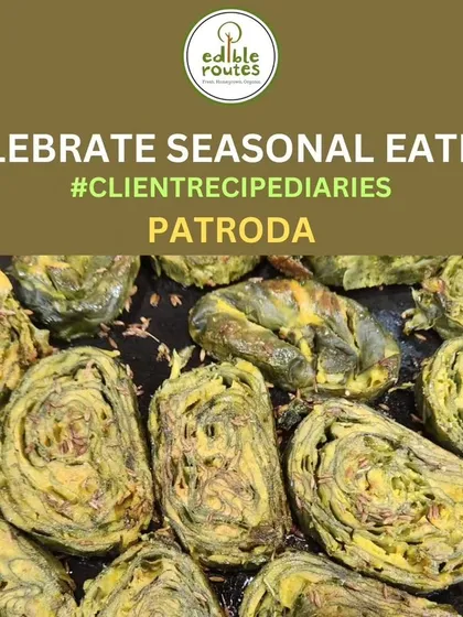 Another delicious creation from our client recipe diaries: Patroda, made from fresh Arbi (colocasia) leaves. It's a perfect example of celebrating seasonal and traditional Indian cuisine.