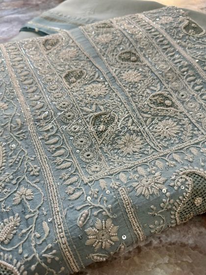 A detail shot focusing on the density and texture of the handwork.