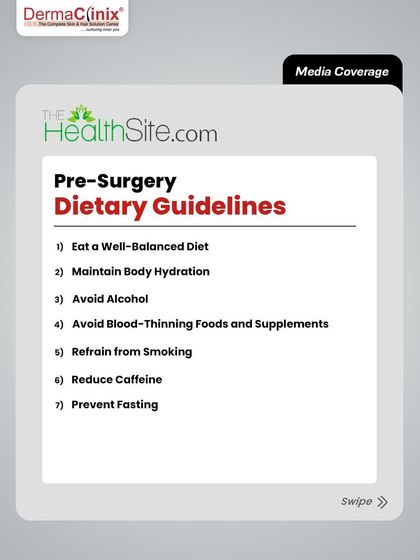 Your diet fuels your follicles. This article from TheHealthSite.com outlines pre surgery dietary guidelines, such as maintaining hydration and avoiding alcohol, to ensure the best possible outcome for your transplant.