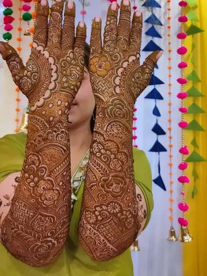 A collection of my bridal designs, each telling a unique story with intricate patterns and personal touches.