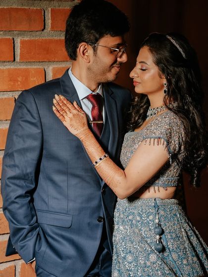 Another sweet couple portrait, her makeup looking flawless.