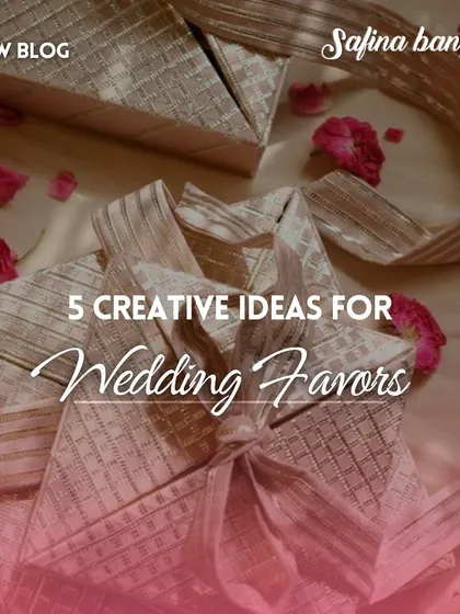 The cover image for our blog post on "5 Creative Ideas for Wedding Favors."