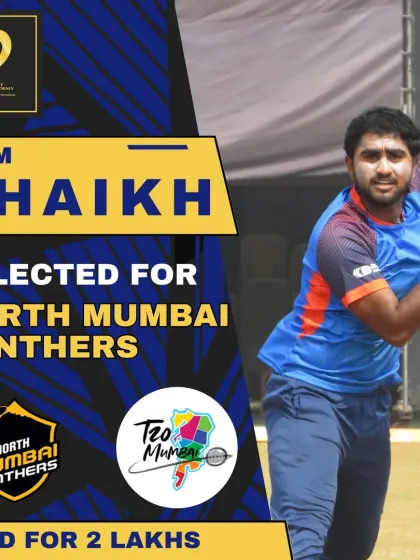 Alim Shaikh joins the North Mumbai Panthers, sold for 2 Lakhs in the T20 Mumbai league.