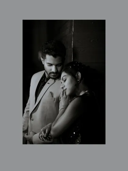 A quiet, intimate moment captured in black and white. This Sangeet portrait focuses on emotion and connection, creating a powerful and timeless image.