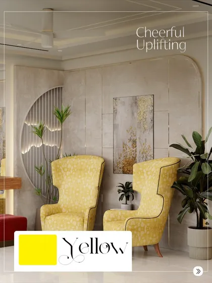 Yellow is a cheerful and uplifting color. We used these vibrant wingback chairs to bring a pop of joy and energy to this seating nook.