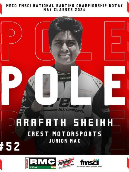 Arafath Sheikh of Crest Motorsports on pole in the Junior Max class at Round 1.