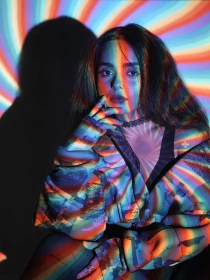 My sets are a trip, and I love creating a full sensory experience. This shot captures the psychedelic, experimental vibe I bring, mixing sound with visuals to take you to another dimension. It's all about that artist-led, soul-first experience.