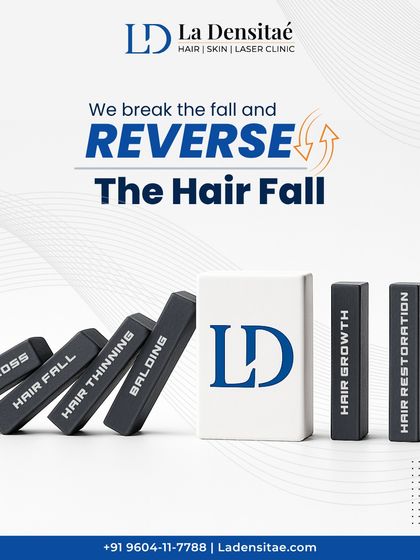 Hair loss is a process, but it can be reversed. This graphic illustrates how my clinic steps in to break the cycle of hair fall and guide you from damage to regrowth, every step of the way.