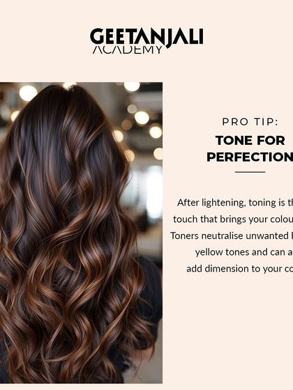Toning is the final, critical step to perfect a hair colour. Our students master how to use toners to neutralize brassy tones and add dimension.