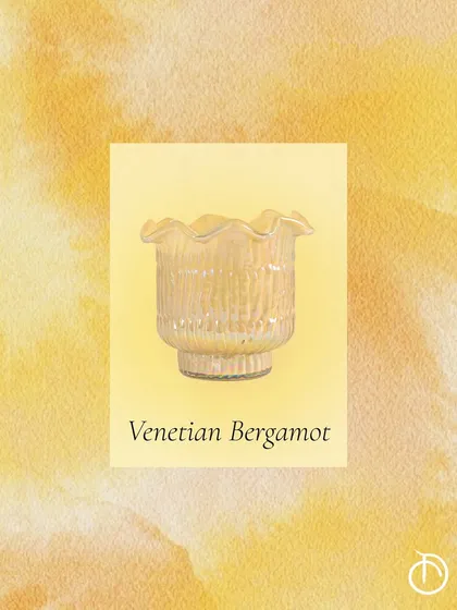 My Venetian Bergamot fragrance, captured in a sunny yellow Zen Lotus votive, is like a drop of sunshine, perfect for setting a lively and calm rhythm for the day.