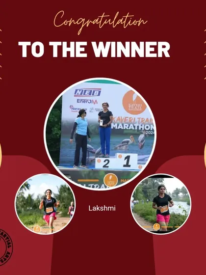 Our training philosophy extends beyond combat sports. We congratulate our student Lakshmi on her impressive 2nd place finish at the Kaveri Trail Marathon. This showcases how our holistic approach to physical fitness builds endurance for any challenge.