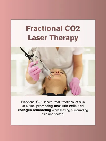Fractional CO2 lasers treat fractions of the skin, promoting new cell growth and collagen remodeling while leaving surrounding skin untouched, which allows for quicker recovery.